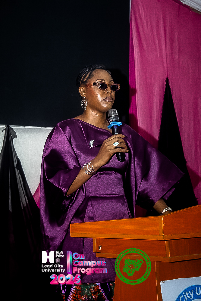 Priscilla Kuti-Ukaegbu speaking at a university event